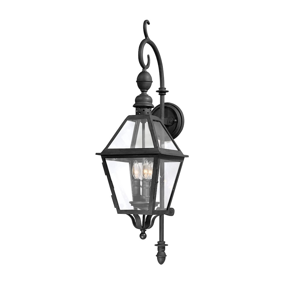 Townsend Exterior Wall Sconce, Texture Black. Picture 1