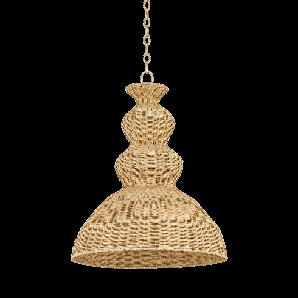 Mayla Pendant, Aged Brass. Picture 1