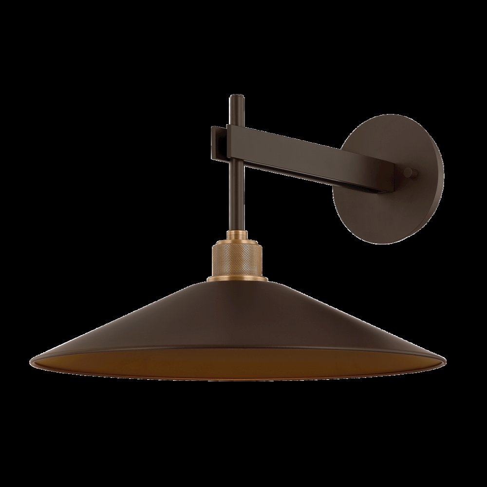 Harac Exterior Wall Sconce, Patina Brass. Picture 1