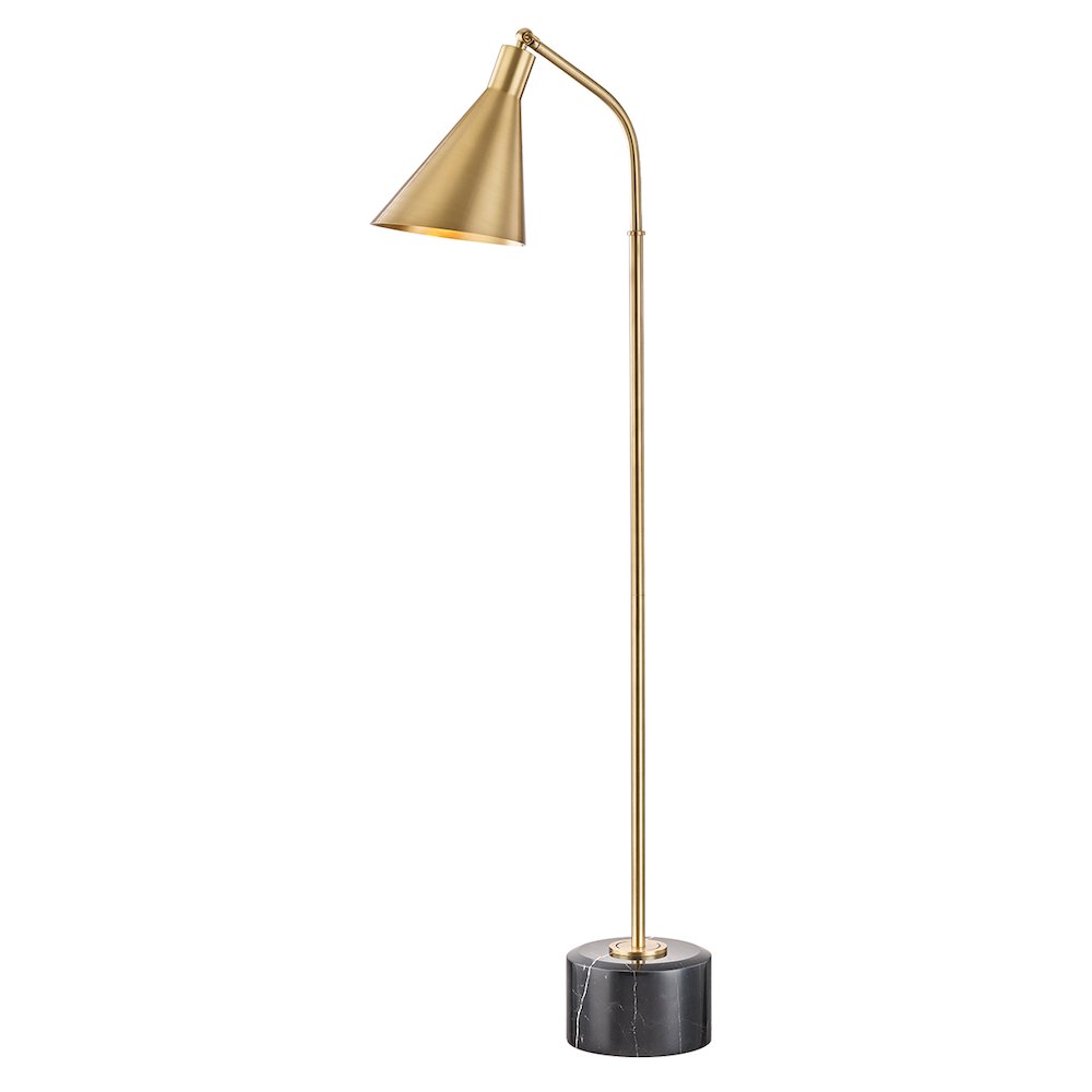 Stanton Floor Lamp, Aged Brass. Picture 1