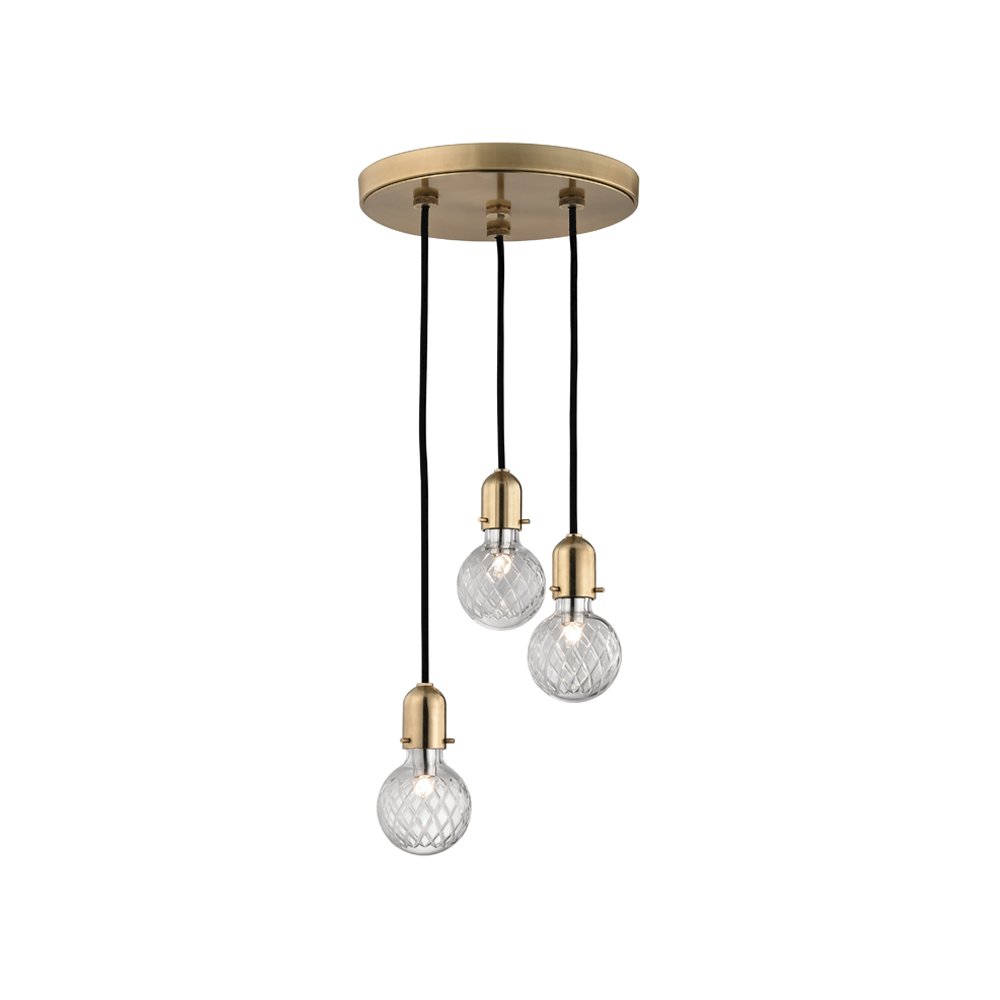 Marlow Pendant, Aged Brass. Picture 1