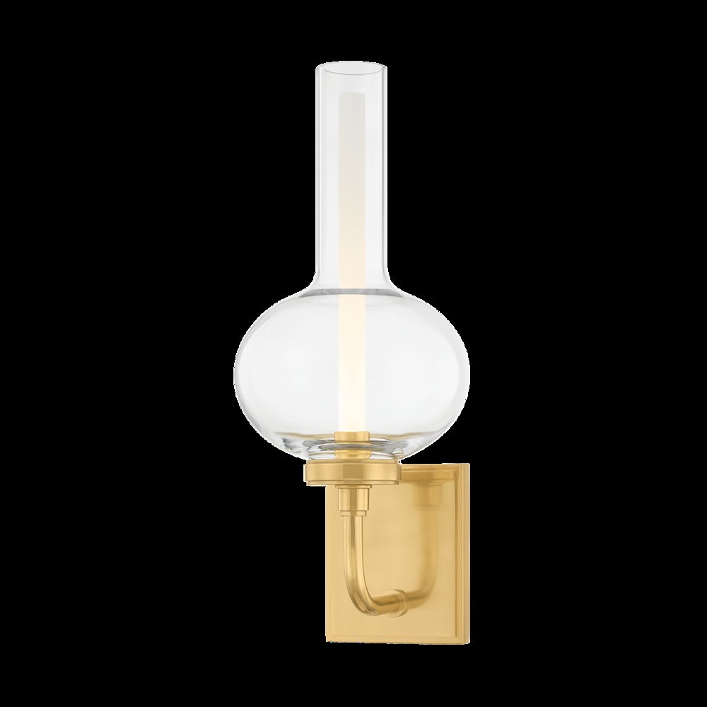 Rossman Wall Sconce, Aged Brass. Picture 1