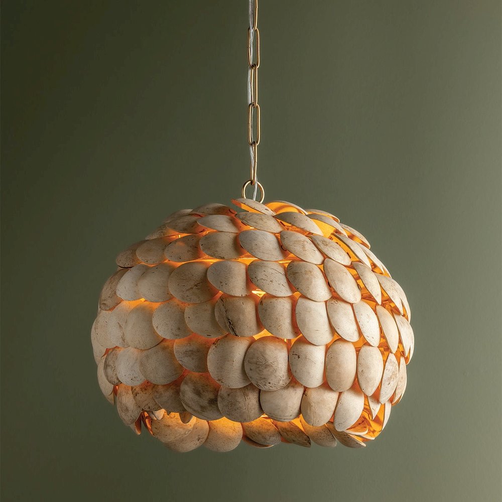 Edric Pendant, Vintage Gold Leaf. Picture 1