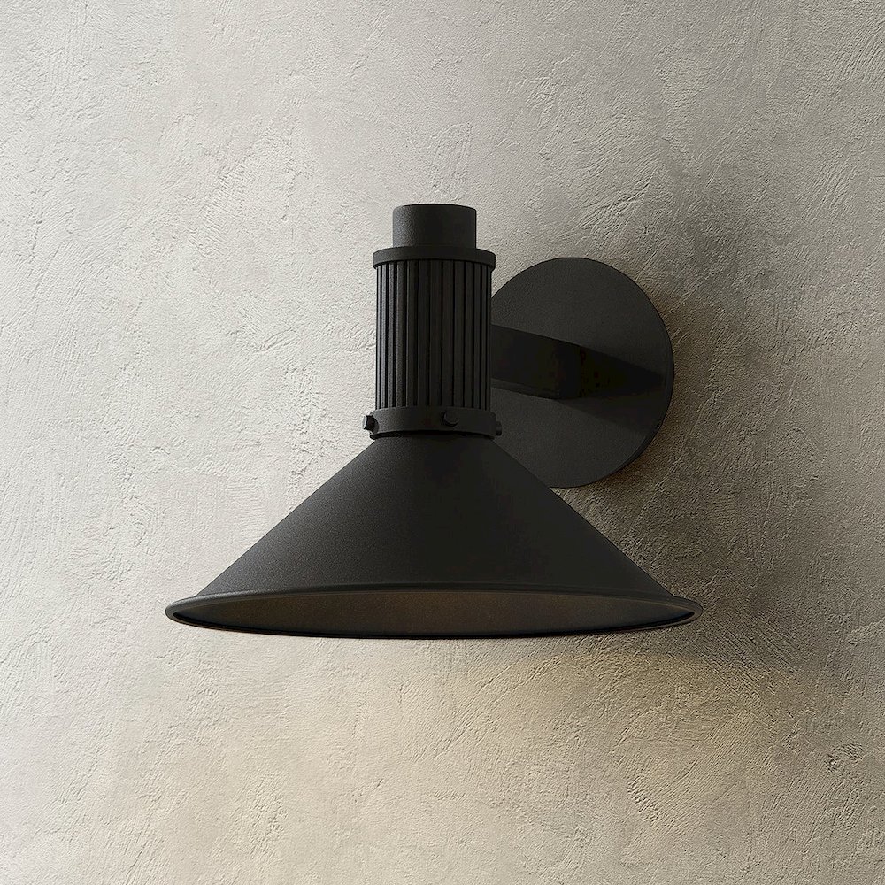 Elani Exterior Wall Sconce, Texture Black. Picture 1