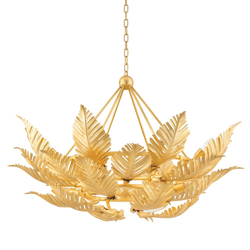 Tropicale Chandelier, Gold Leaf. Picture 1