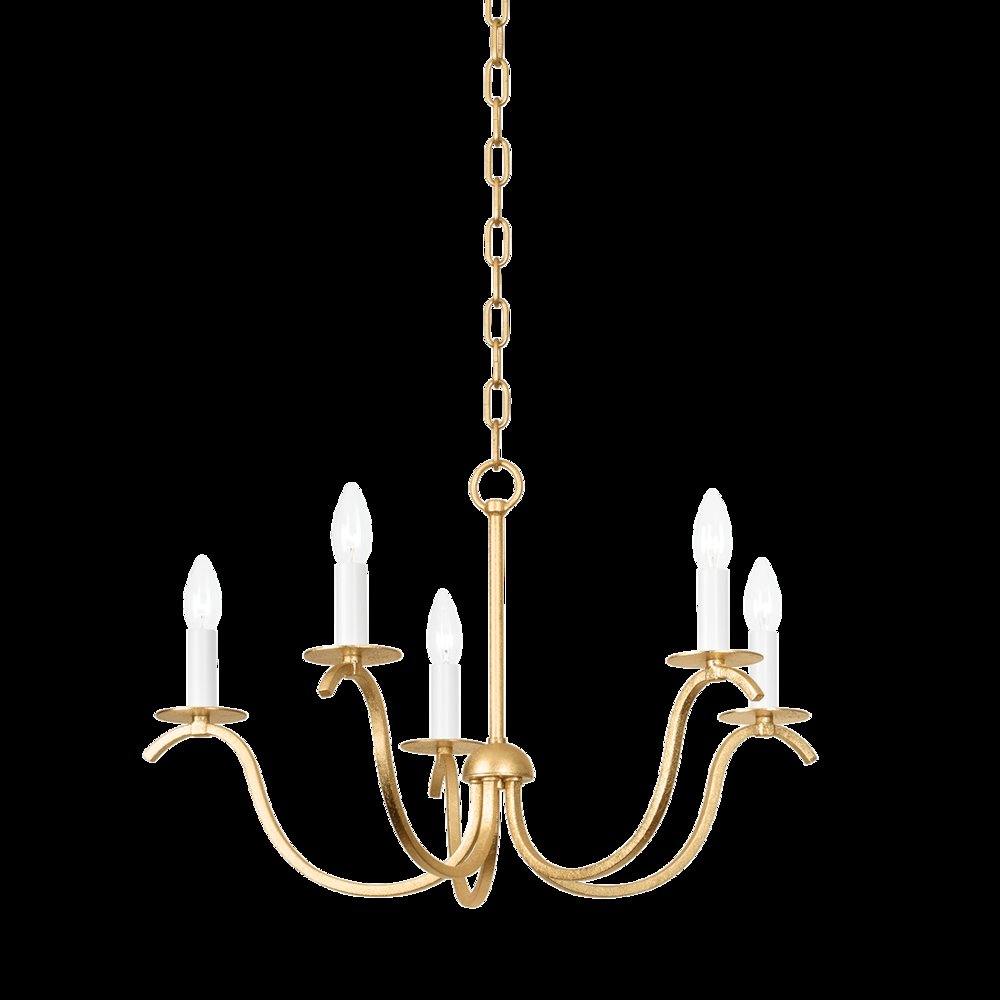 Jaclin Chandelier, Gold Leaf. Picture 1