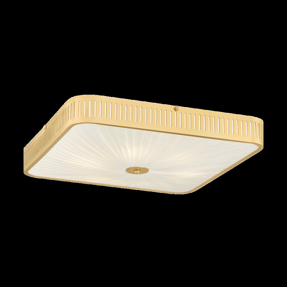 Henri Semi Flush, Aged Brass. Picture 1