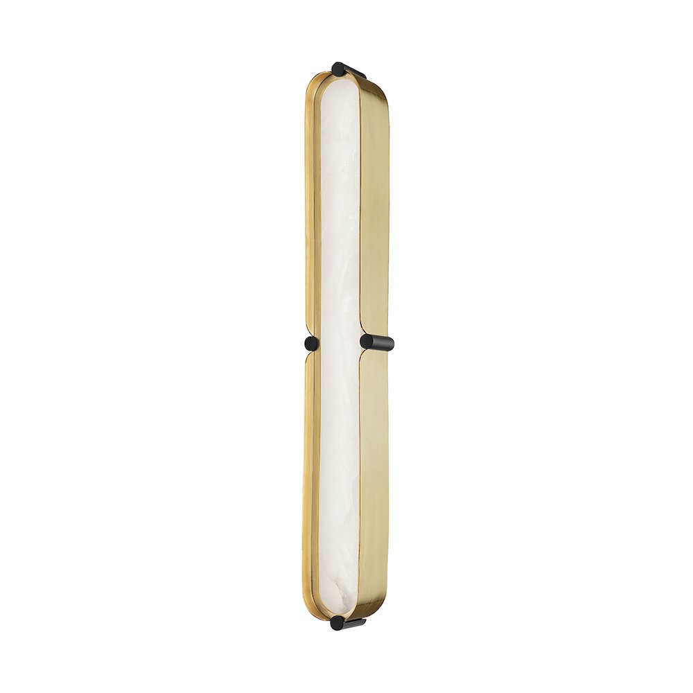 Tribeca Bath And Vanitywall Sconce In Aged Brass/Black Color. Picture 1