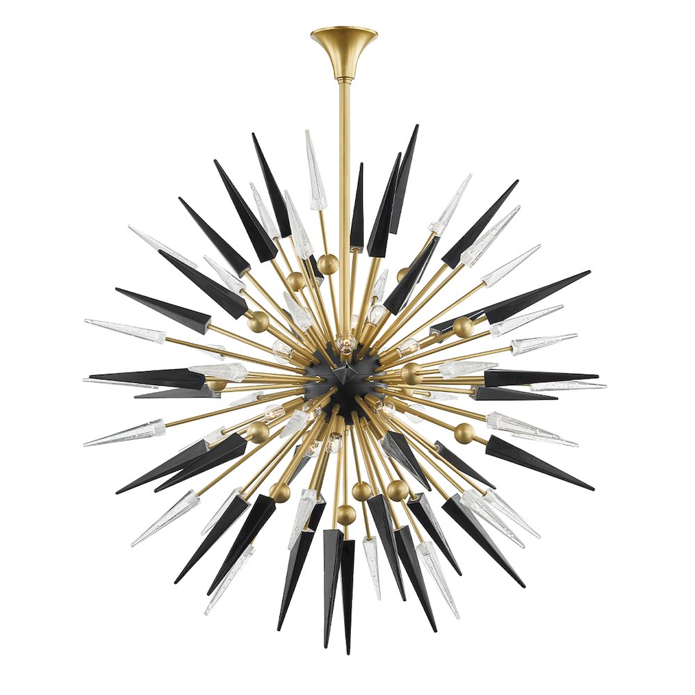 Sparta Chandelier, Aged Brass. Picture 1