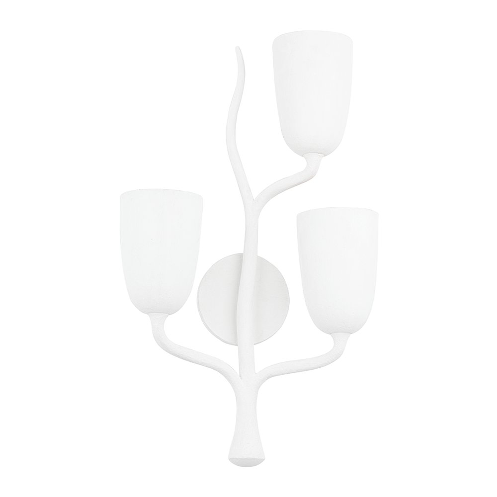 Vine Wall Sconce, White Plaster. Picture 1