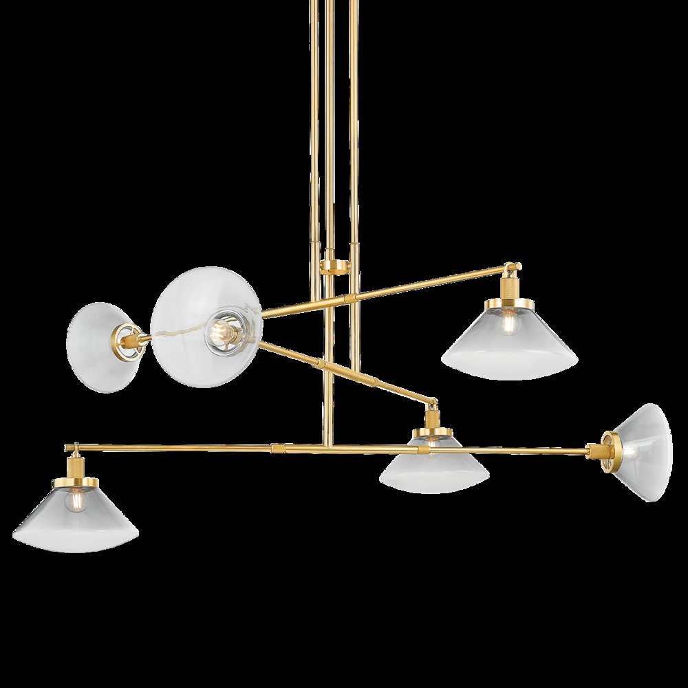 Mendon Chandelier, Aged Brass. Picture 1