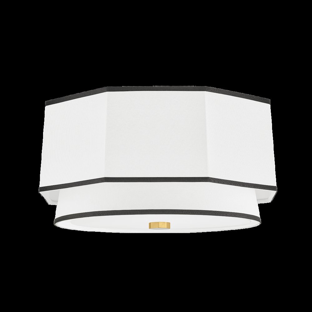 Riverdale Flush Mount, Aged Brass. Picture 1