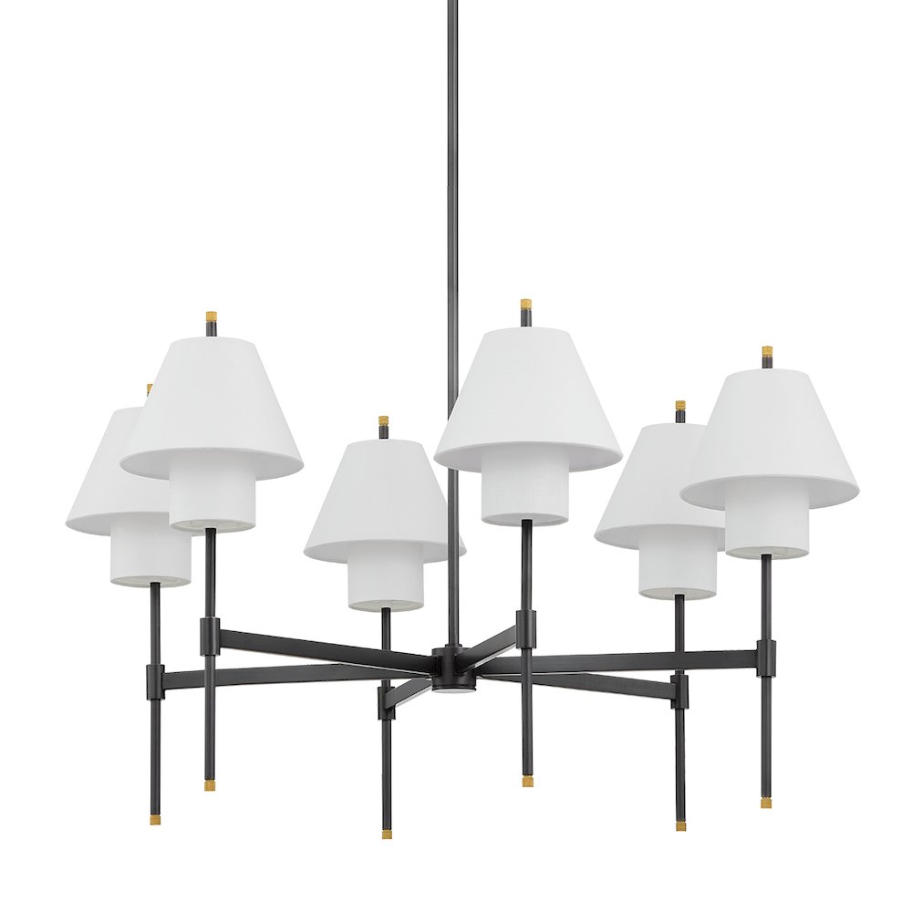 Glenmoore Chandelier, Aged Brass. Picture 1