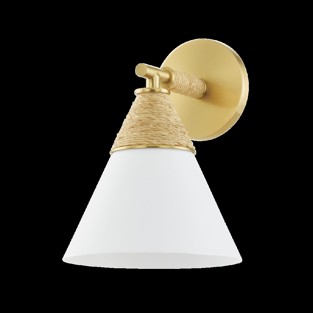 Mica Wall Sconce, Aged Brass. Picture 1
