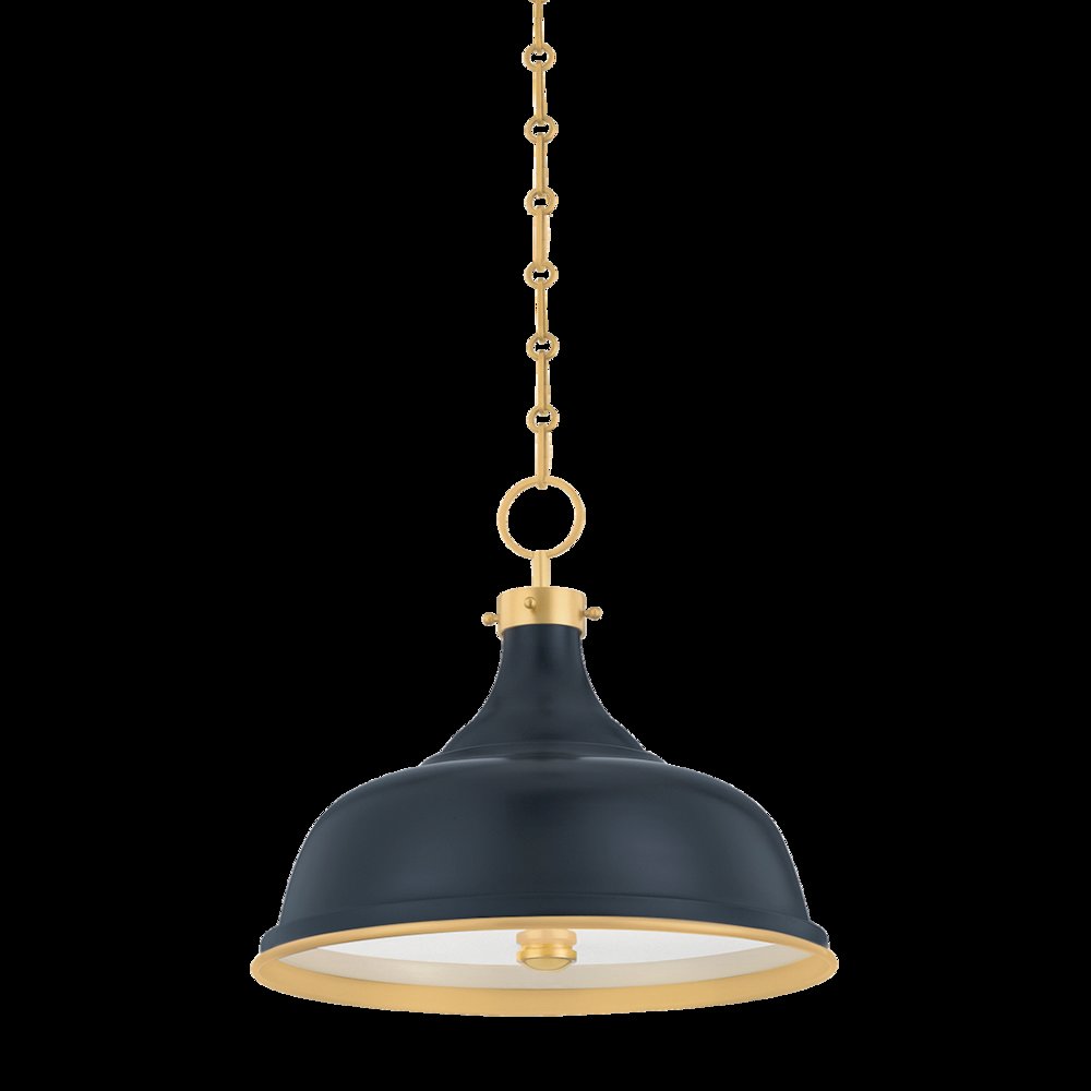 Painted No. 1 Pendant, Aged Brass. Picture 1