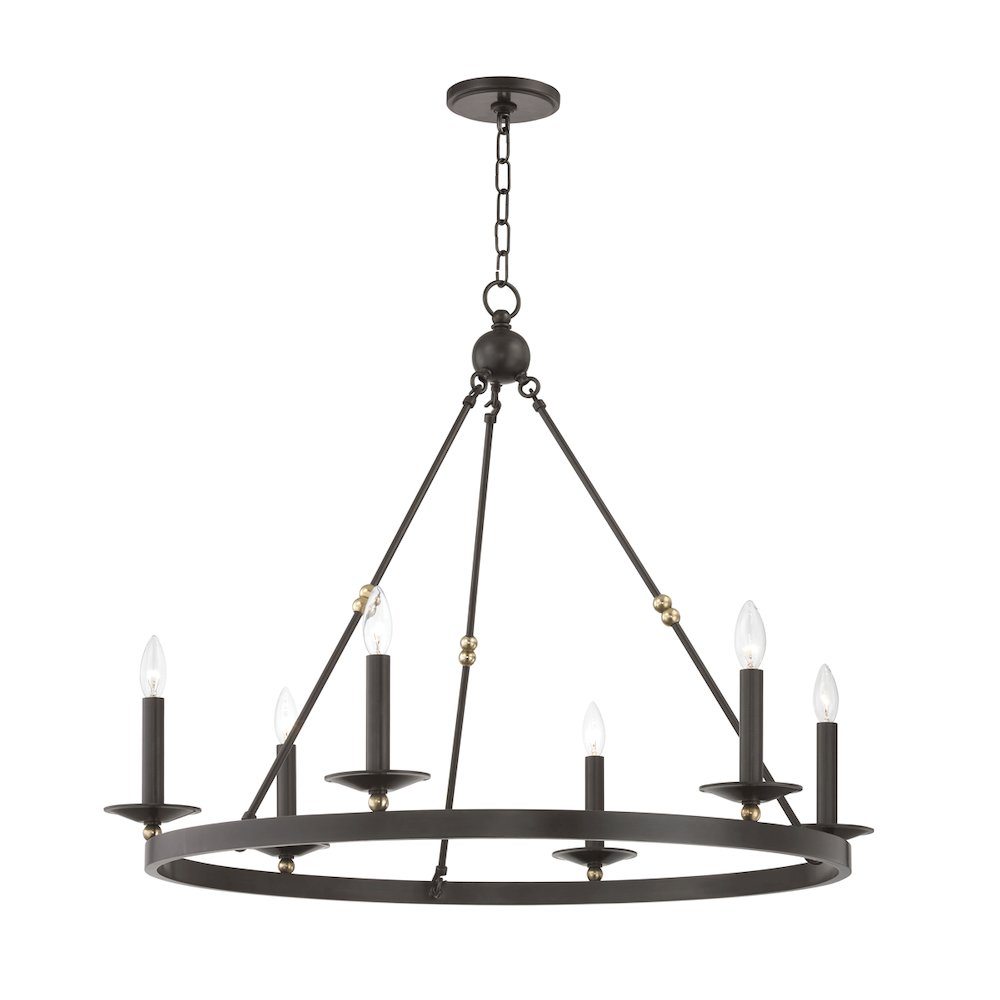 Allendale Chandelier, Aged Brass, Old Bronze. Picture 1