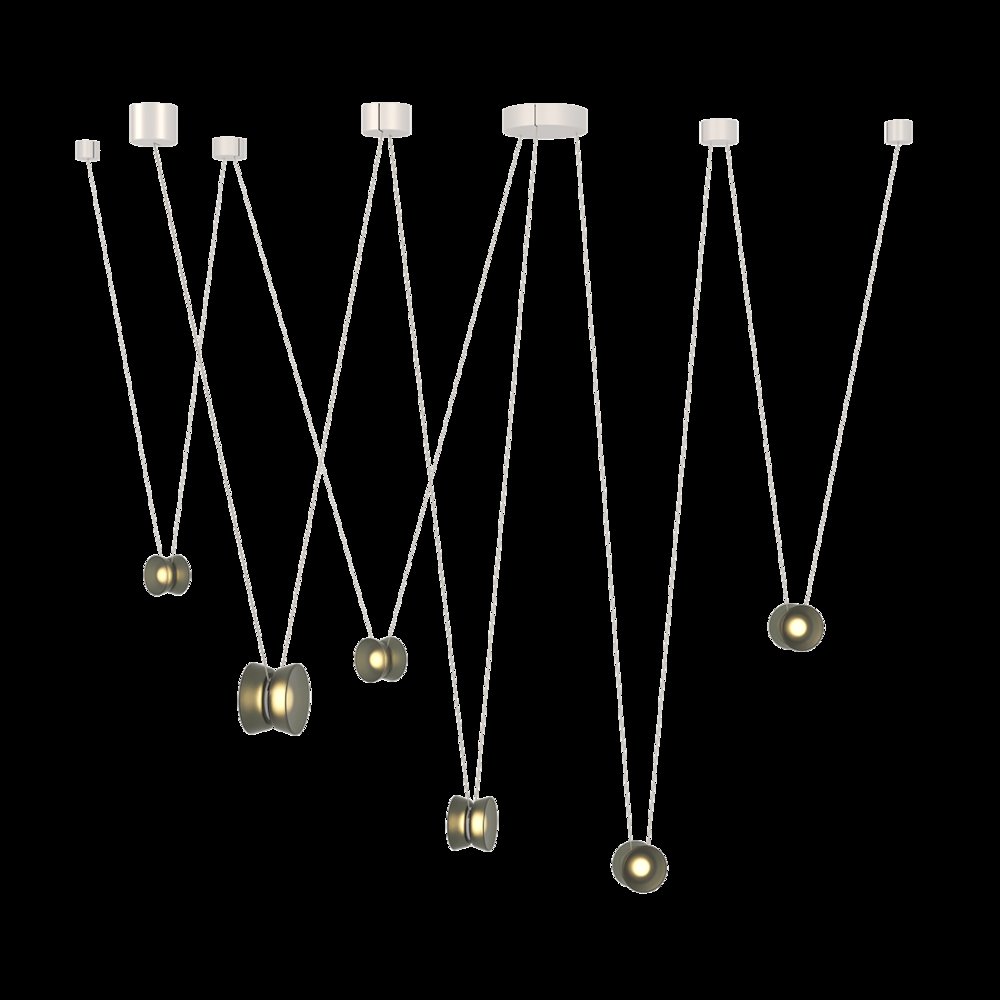 Yo Yo Pendant, Natural Anodized With Smoke Shade. Picture 1