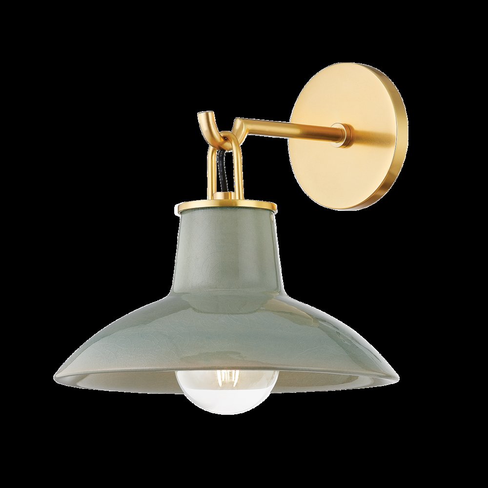 Pottersville Wall Sconce, Aged Brass. Picture 1