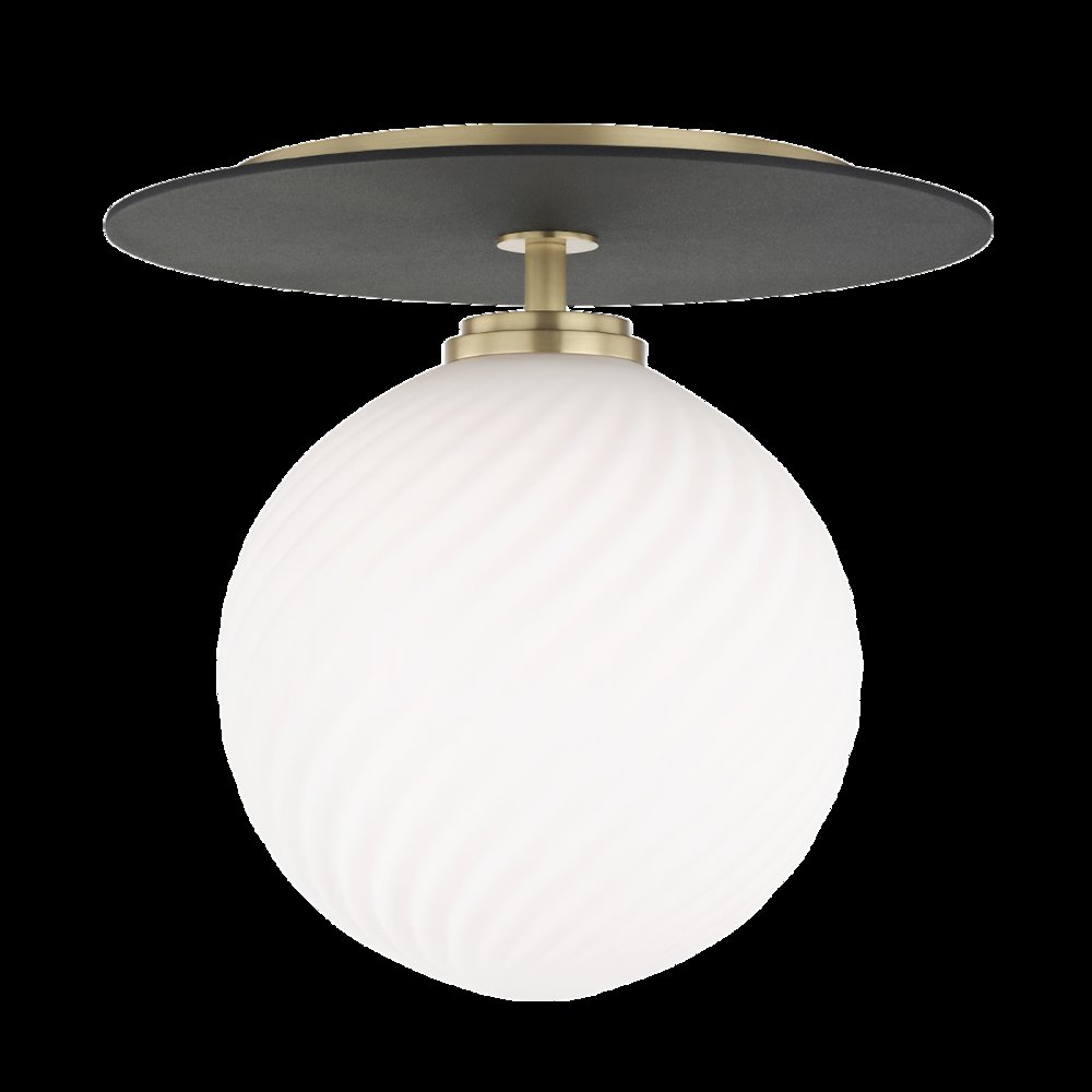 Ellis Semi Flush, Aged Brass. Picture 1