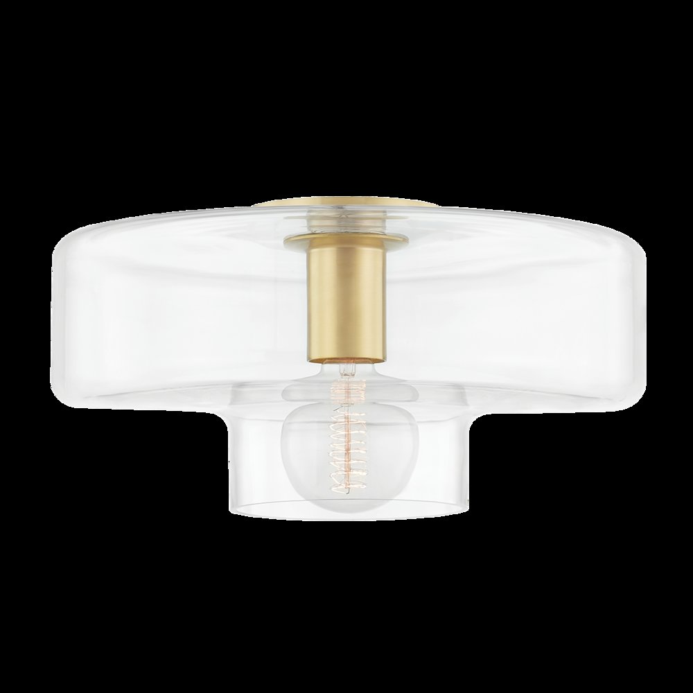 Iona Flush Mount, Aged Brass. Picture 1