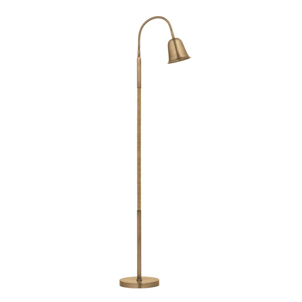Wharf Floor Lamp, Patina Brass. Picture 1