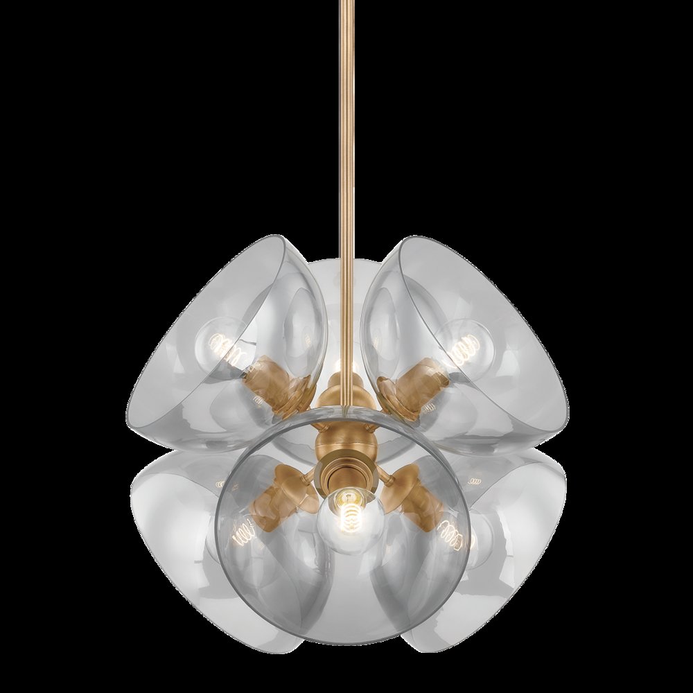 Salix Chandelier, Patina Brass. Picture 1
