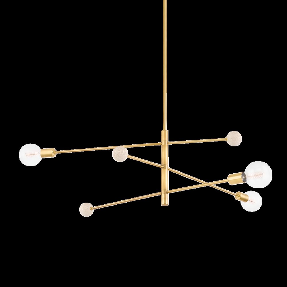 Slater Chandelier, Aged Brass. Picture 1