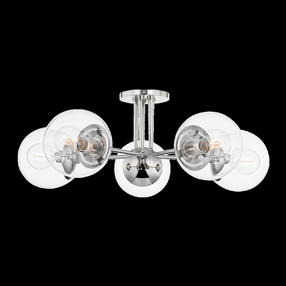 Meadow Semi Flush, Polished Nickel. Picture 1