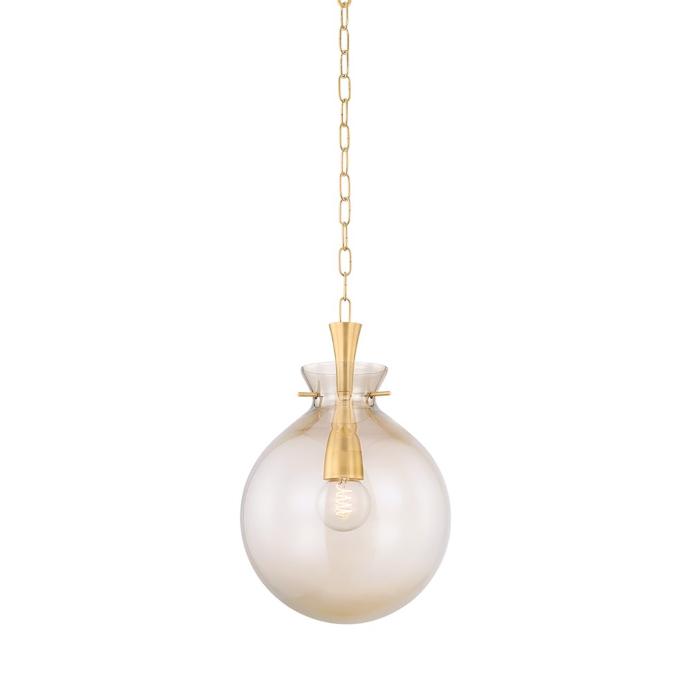 Benita Pendant, Aged Brass. Picture 1