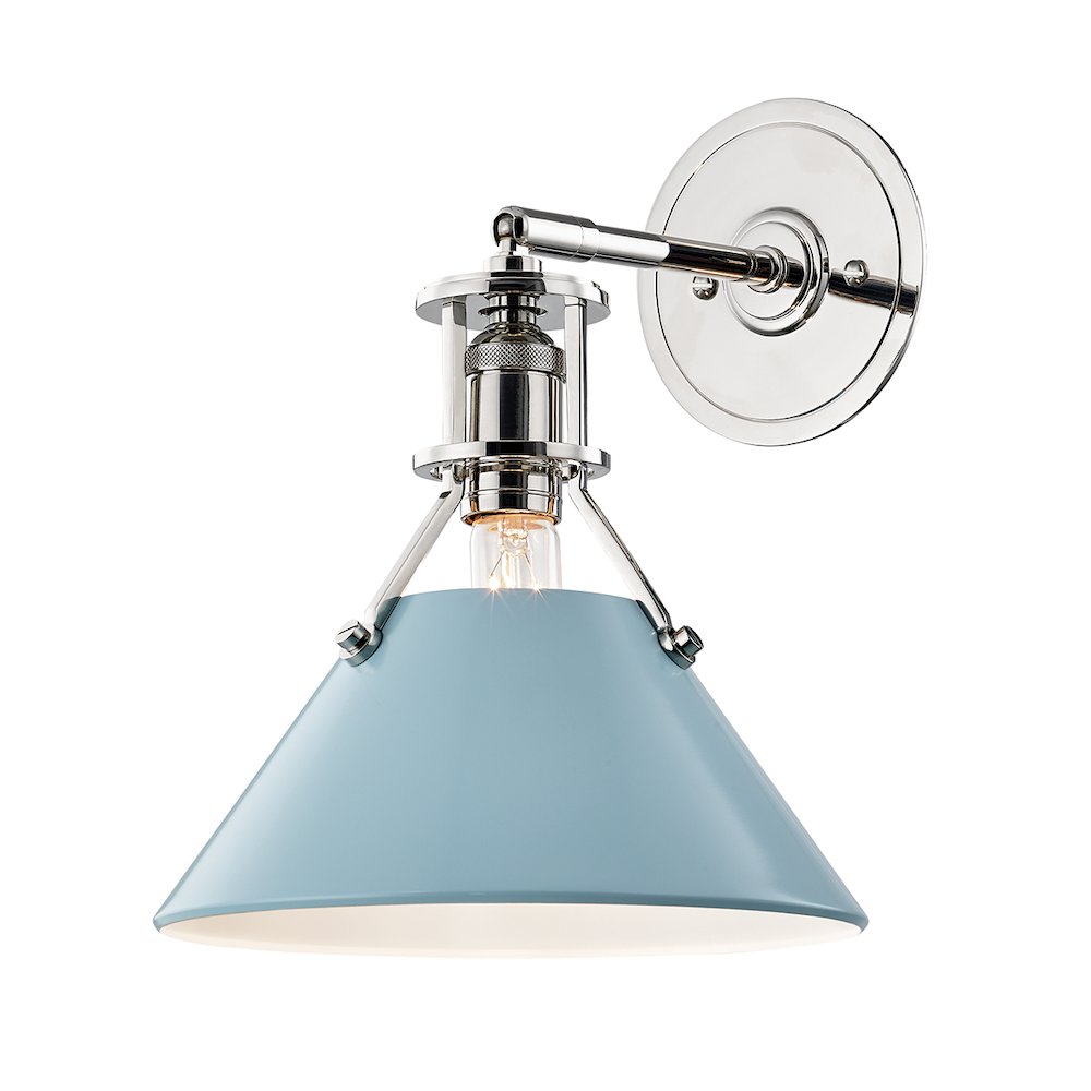 Painted No.2 Wall Sconce, Polished Nickel. Picture 1