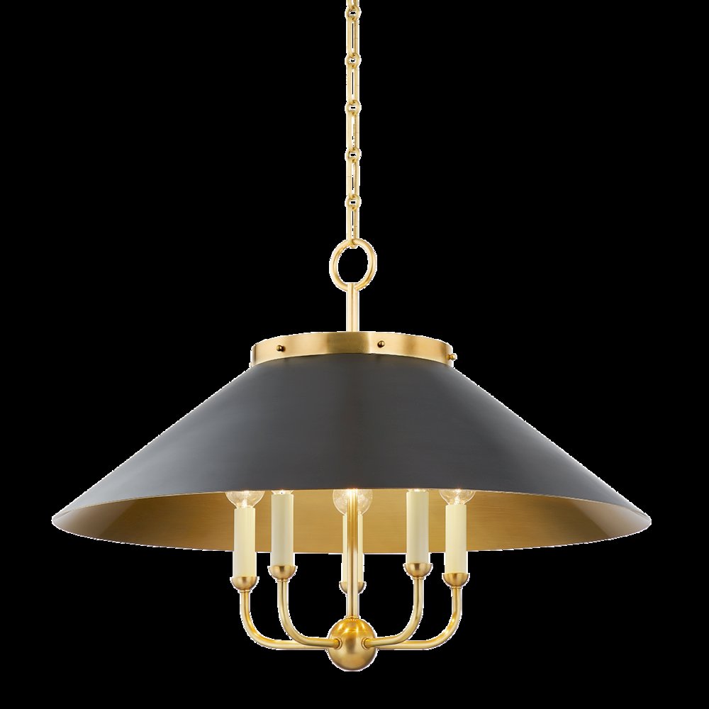 Clivedon Chandelier, Aged Brass. Picture 1