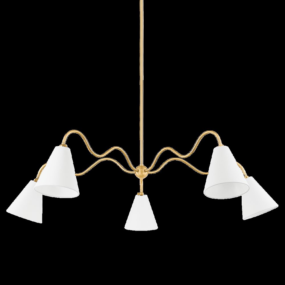Onda Chandelier, Aged Brass. Picture 1