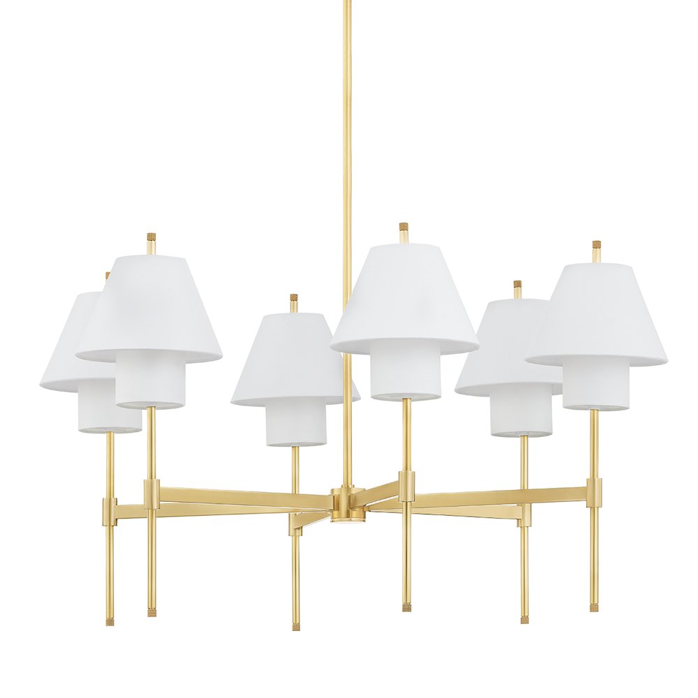 Glenmoore Chandelier, Aged Brass. Picture 1