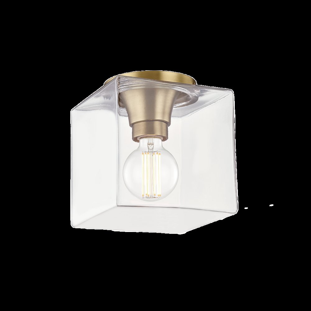 Grace Flush Mount, Aged Brass. Picture 1