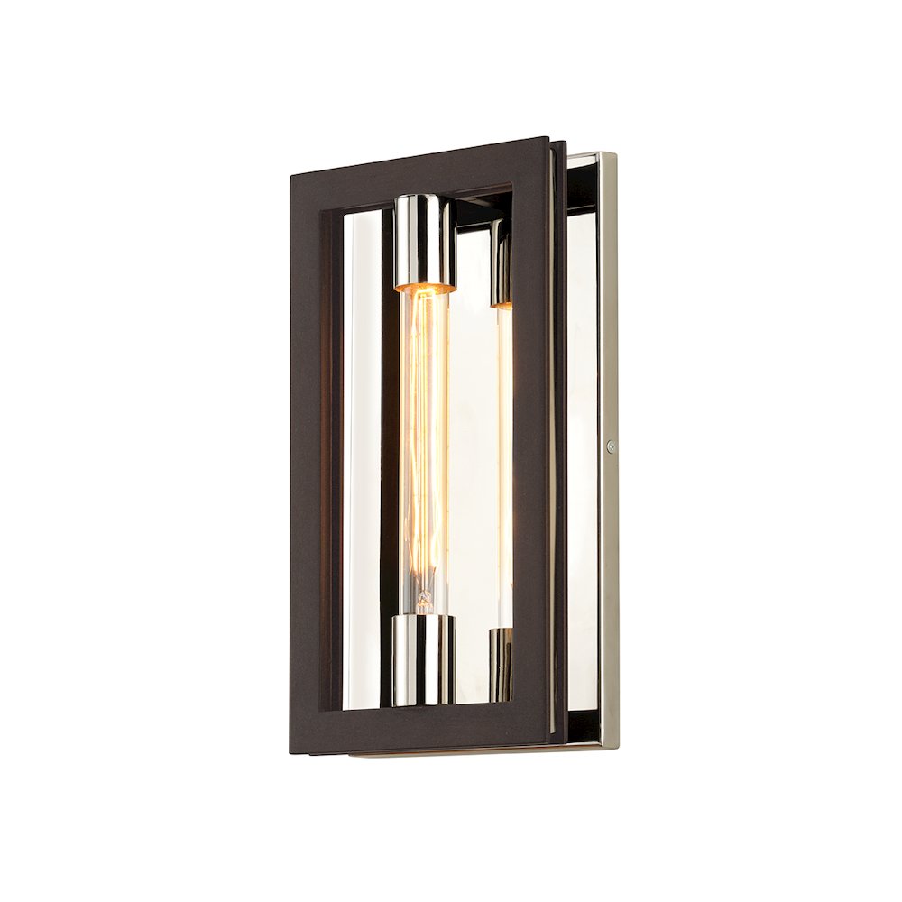 Enigma Wall Sconce, Bronze With Polished Stainless. Picture 1
