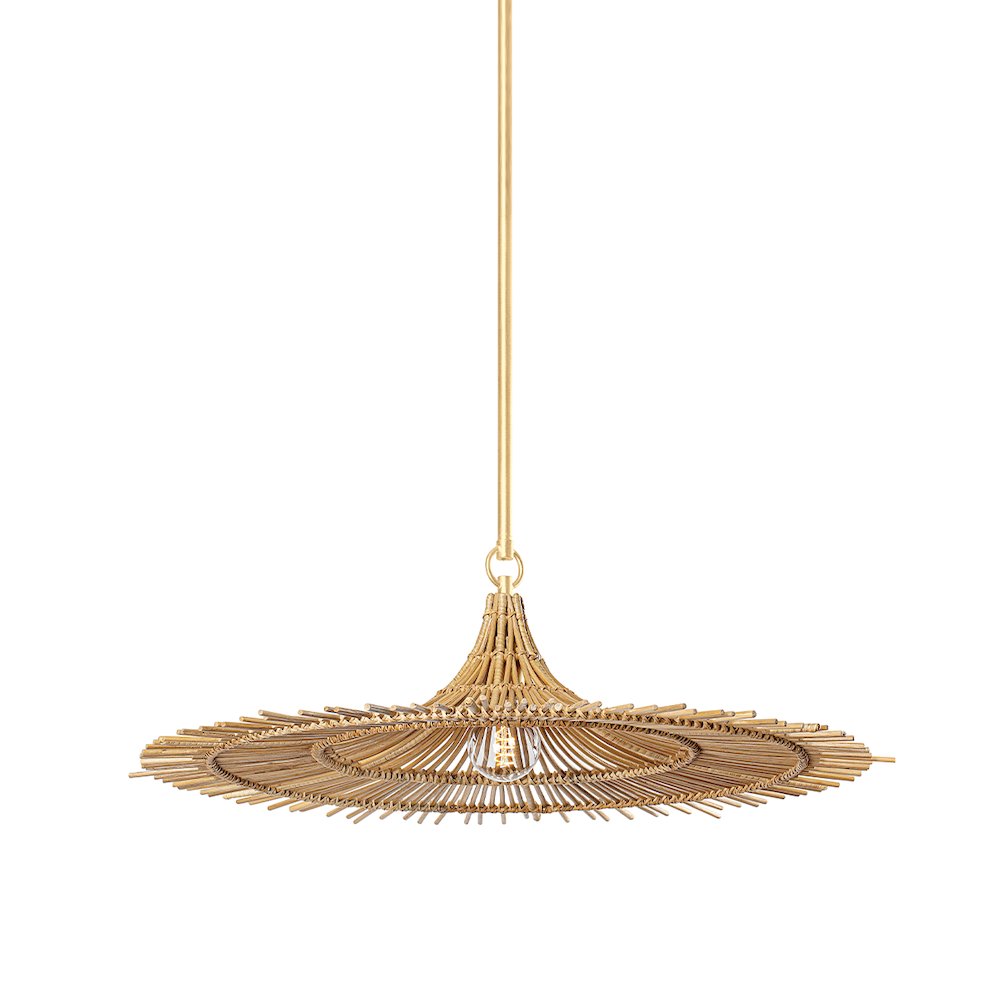Costa Mesa Pendant, Vintage Gold Leaf. Picture 1
