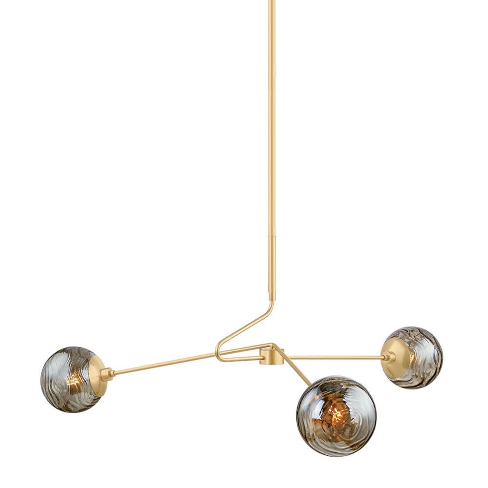 Nyla Chandelier, Aged Brass. Picture 1