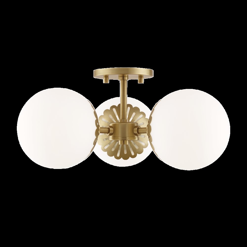 Paige Semi Flush, Aged Brass. Picture 1