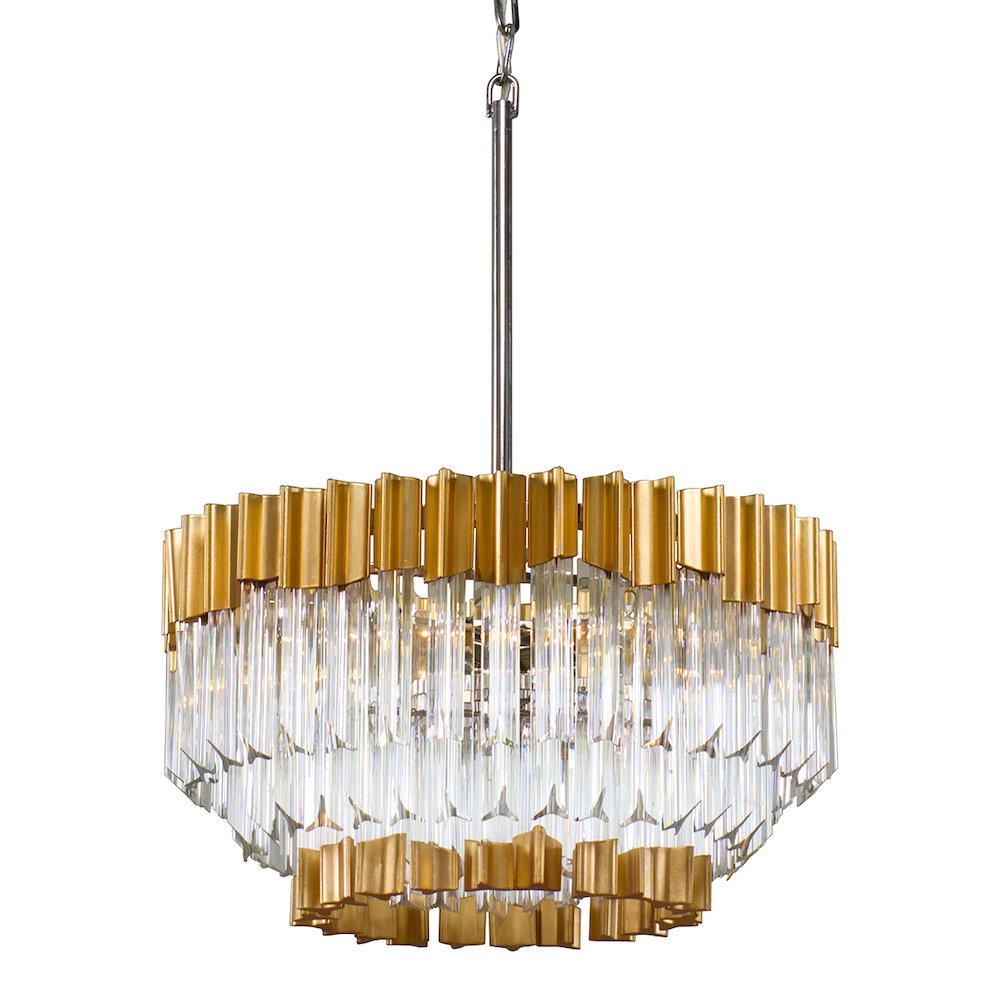 Charisma Chandelier, Gold Leaf. Picture 1