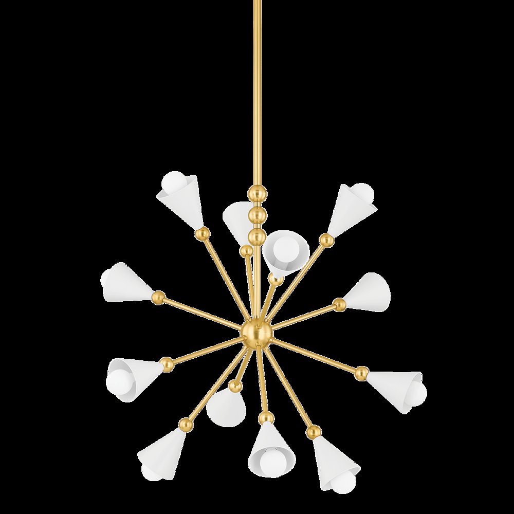 Hikari Chandelier, Aged Brass. Picture 1