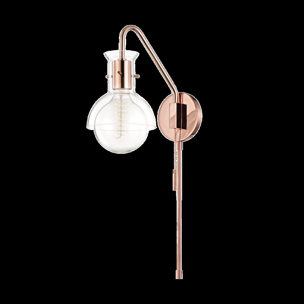 Riley Plug-In Sconce, Polished Copper. Picture 1