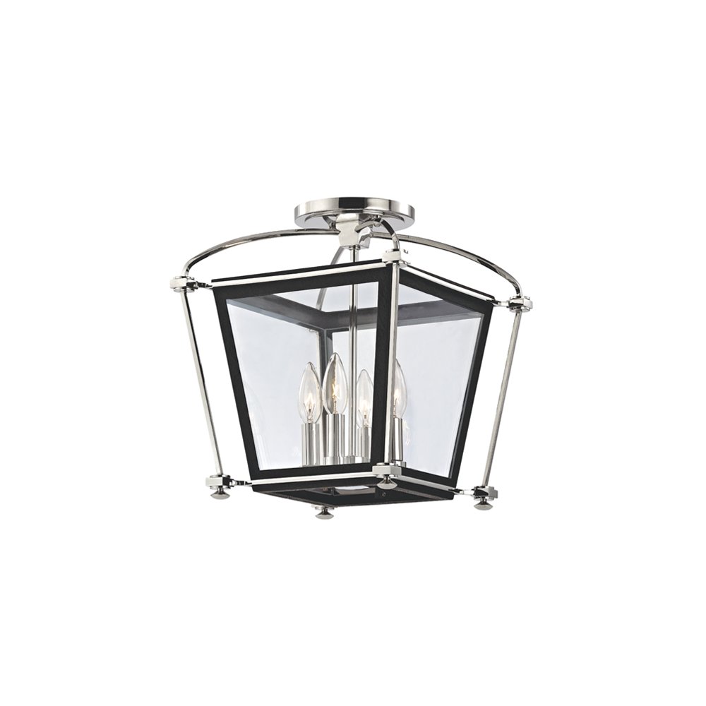 Hollis Semi Flush, Polished Nickel. Picture 1