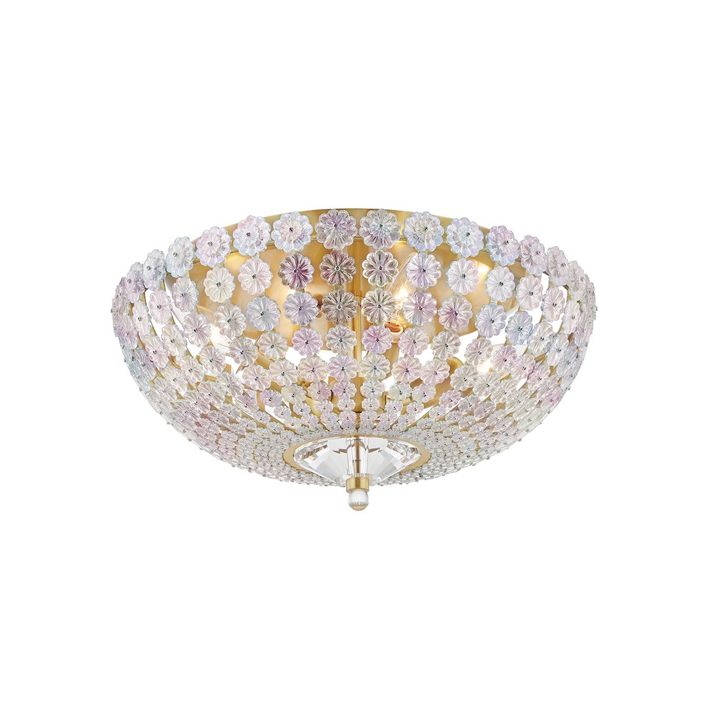 Floral Park Semi Flush, Aged Brass. Picture 1