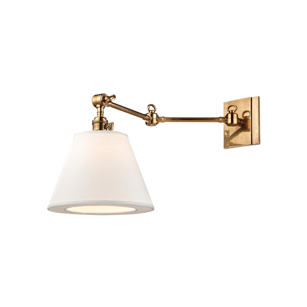 Hillsdale Wall Sconce, Aged Brass. Picture 1