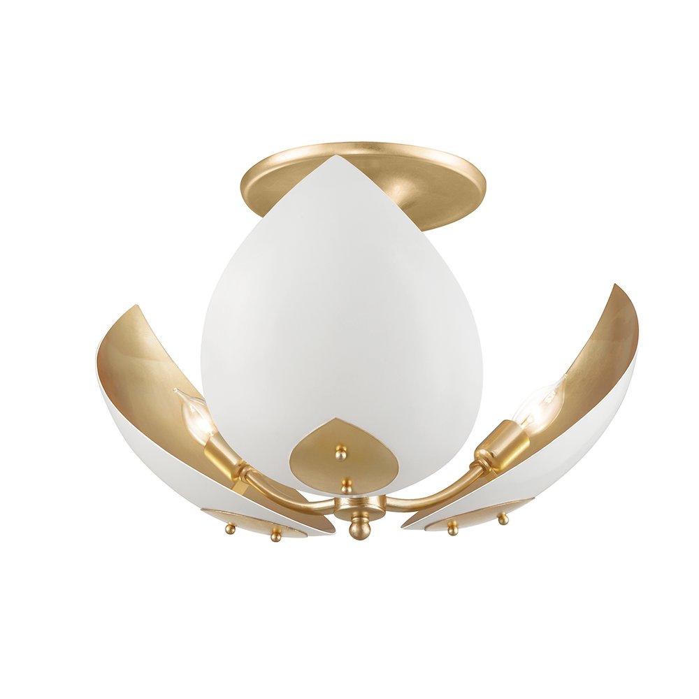 Lotus Semi Flush, Gold Leaf. Picture 1