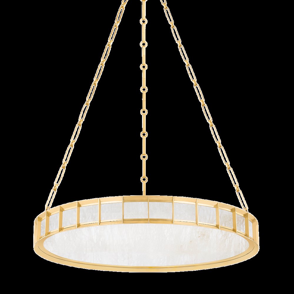 Leda Chandelier, Vintage Brass. Picture 1