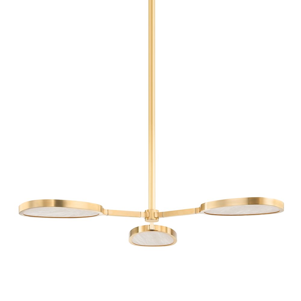 Patras Chandelier, Vintage Brass. Picture 1