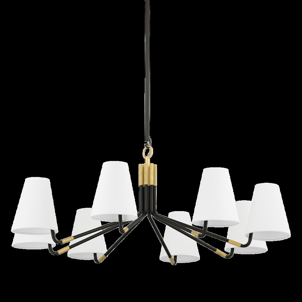 Stanwyck Chandelier, Aged Brass. Picture 1