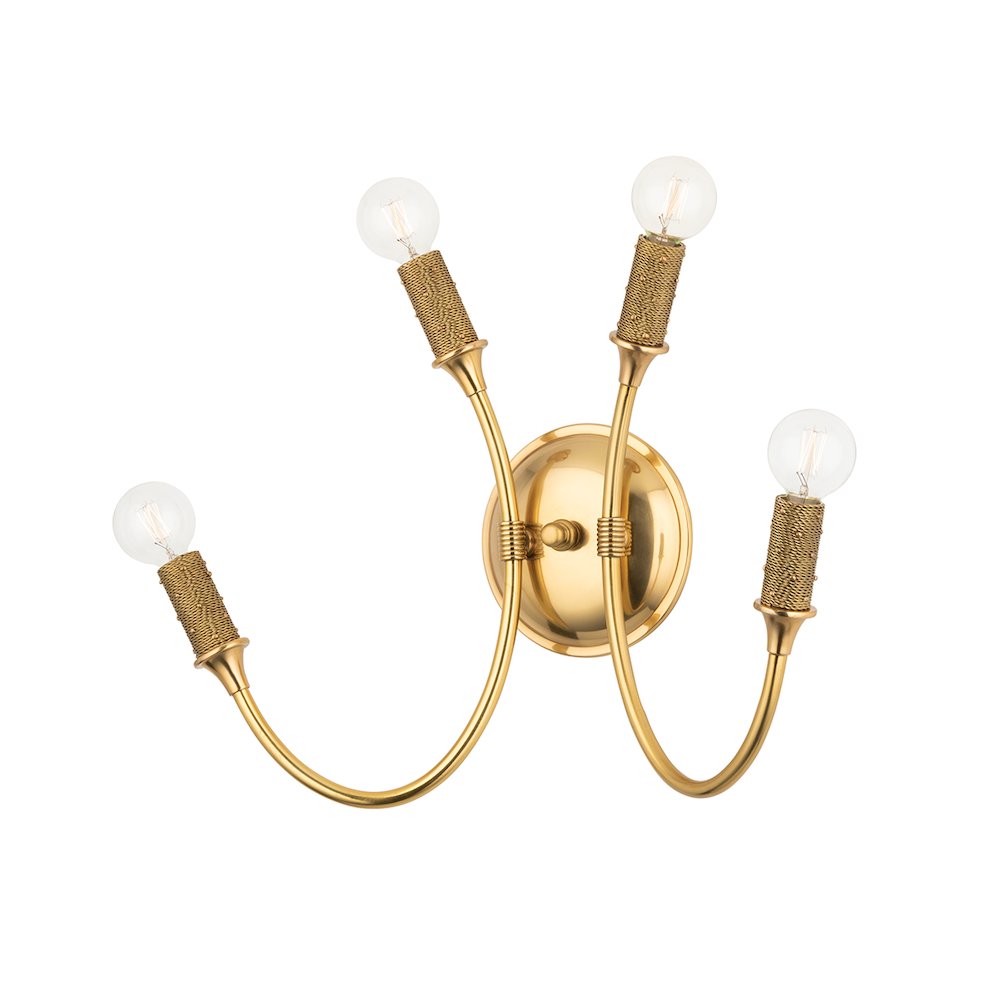 Amboy Wall Sconce, Aged Brass. Picture 1