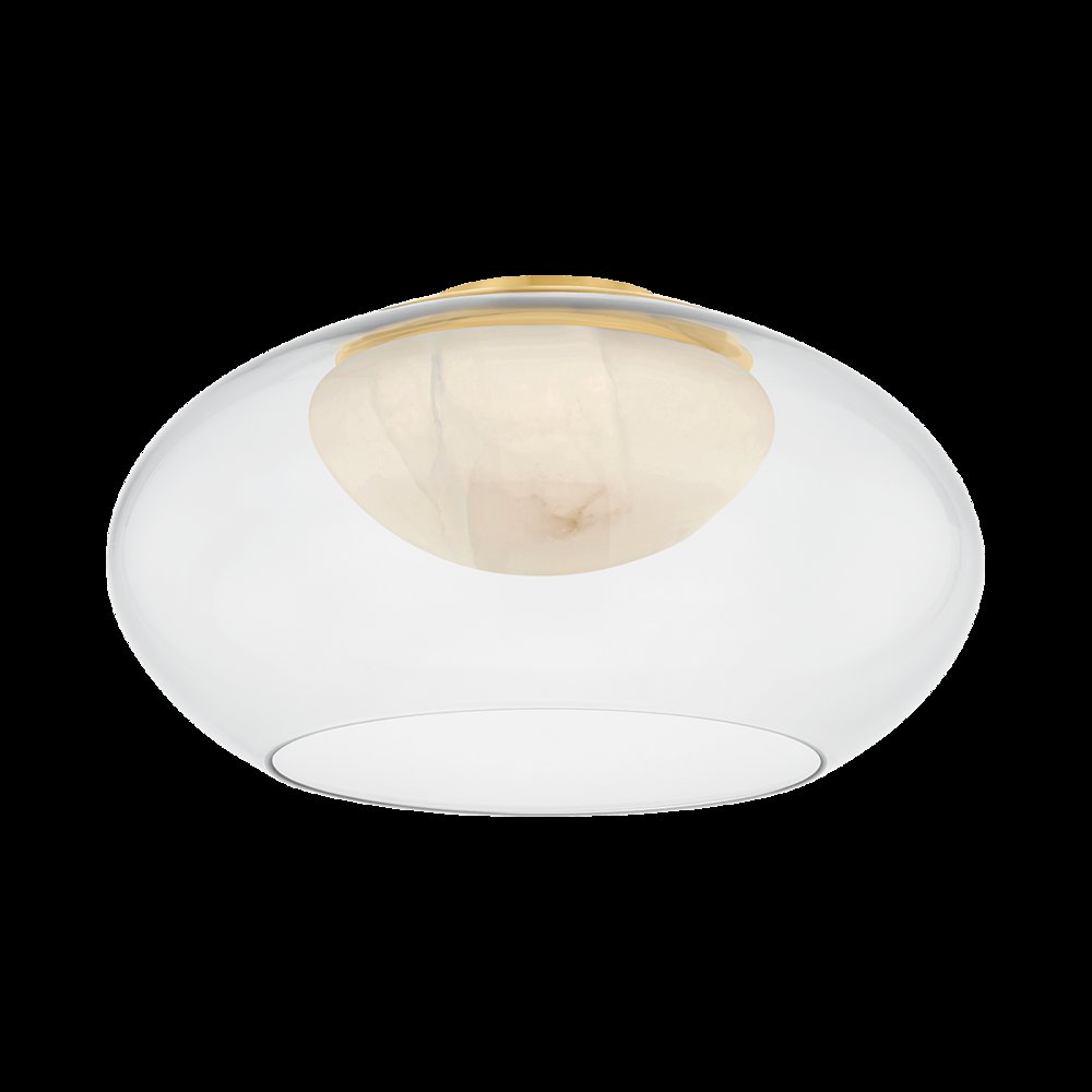 Moore Flush Mount, Aged Brass. Picture 1